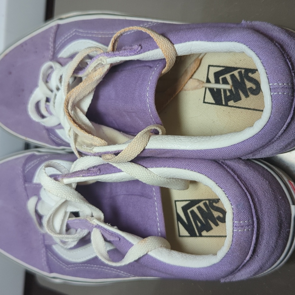 Vans Old Skool Low-Top Sneakers Purple + White Men's Size 9 Women's Size 10.5 - Picture 4 of 9